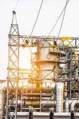 Industrial zone. Plant oil and gas refinery industry.
