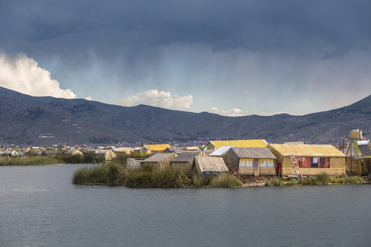Uros floating island, lake Titicaca, Peru