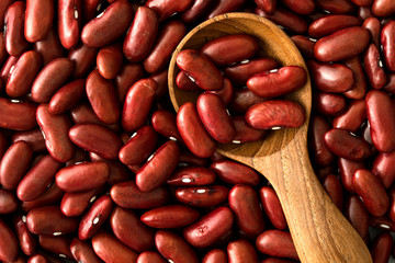 Close up a dark red kidney  beans grain seed