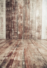 vintage wooden floor and wall interior 