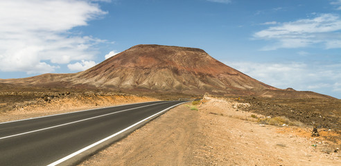 Road And Volcano Fuerteventura, Spain