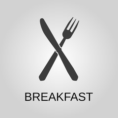 Breakfast icon. Breakfast symbol. Flat design. Stock - Vector illustration