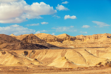 Mountains against blue sky. Negev desert, Israel