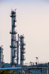 Industrial zone. Plant oil and gas refinery industry.