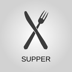 Dinner icon. Dinner symbol. Flat design. Stock - Vector illustration