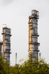 Industrial zone. Plant oil and gas refinery industry.