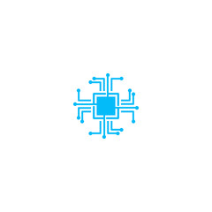 Cpu vector icon in blue color
