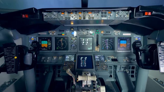 A view of a dashboard in a plane.