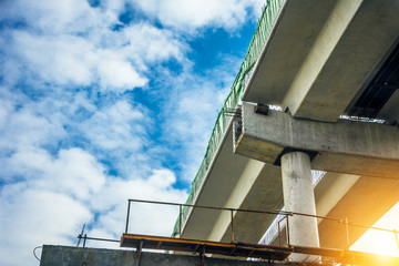 Fototapeta premium Construction view under the bridge
