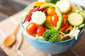 Vegetables salad in a bowl, healthy food