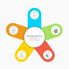 Infographic design elements for your business data with 5 options, parts, steps, timelines or processes. Vector Illustration.