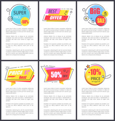 Super Price -50 and Big Sale Vector Illustration