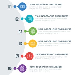 Flat business, money infographic timeline template with 7 options for presentations, advertising, annual reports