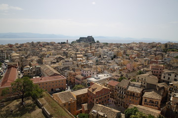 Fototapeta na wymiar Blick auf Korfu Stadt