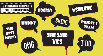 Hipster photo booth props set vector illustration