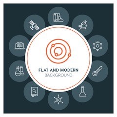 science, education Infographic Circle outline Icons Set. Contains such Icons as  business,  website,  elements,  background,  pattern,  illustration,  banner and more. ..Fully Editable. Pixel Perfect