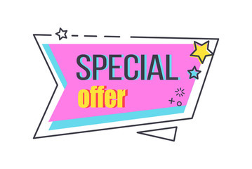 Special Offer Promo Sticker with Stars Advert Logo