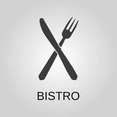 Bistro icon. Bistro symbol. Flat design. Stock - Vector illustration