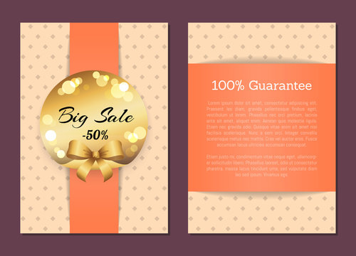 100 Guarantee Sale Cover Front Back Page Label