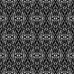 Black and White Seamless Ethnic Boho Pattern. Ikat. Background for Surface Design