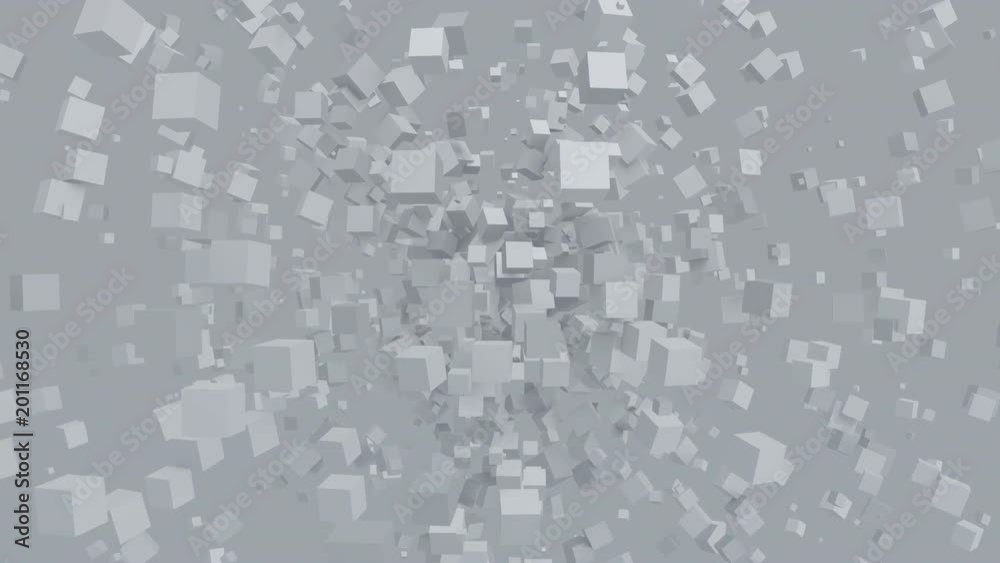 Poster abstract 3d rendering of geometric shapes. computer generated animation. modern background with cube