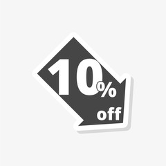 Coupon design, sale sticker 10%, simple vector icon
