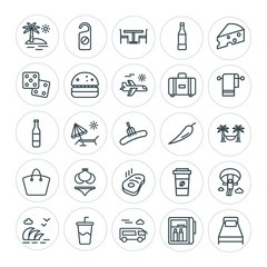 Modern Simple Set of food, hotel, drinks, travel Vector outline Icons. ..Contains such Icons as  vacation,  transportation,  beautiful, soda and more on white background. Fully Editable. Pixel Perfect