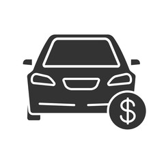 Car with dollar sign glyph icon