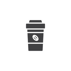 Coffee take away vector icon. filled flat sign for mobile concept and web design. Paper coffee cup simple solid icon. Symbol, logo illustration. Pixel perfect vector graphics