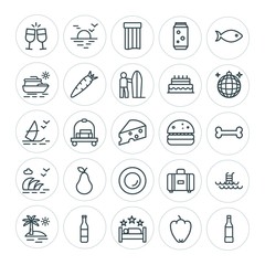 Modern Simple Set of food, hotel, drinks, travel Vector outline Icons. ..Contains such Icons as  can,  three,  nature,  summer,  bulgarian and more on white background. Fully Editable. Pixel Perfect