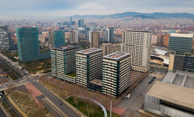 Fototapeta na wymiar Barcelona cityscape on Mediterranean coastline
