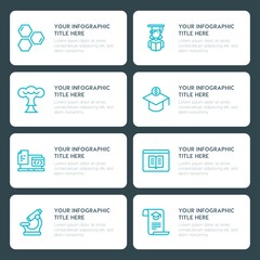 Flat science, education infographic timeline template for presentations, advertising, annual reports