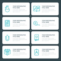 Fototapeta premium Flat science, education infographic timeline template for presentations, advertising, annual reports