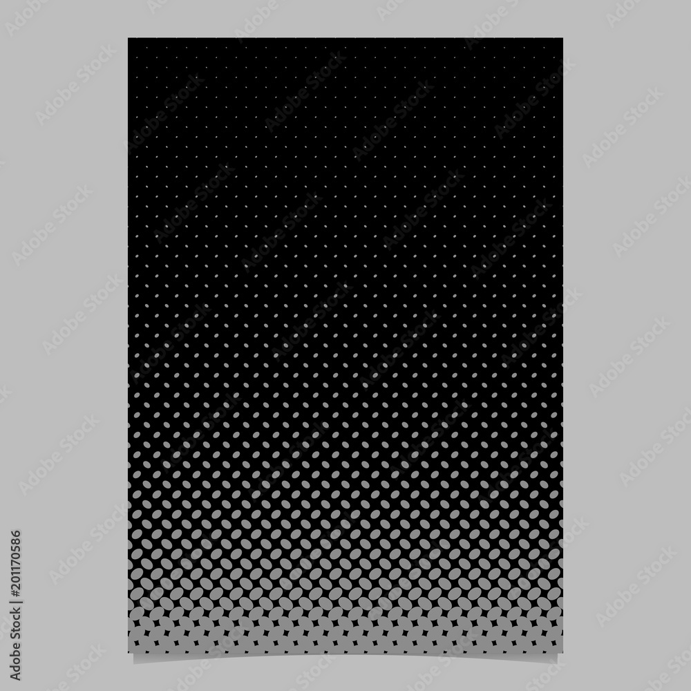 Poster retro abstract halftone ellipse pattern page template - vector flyer background graphic design from 
