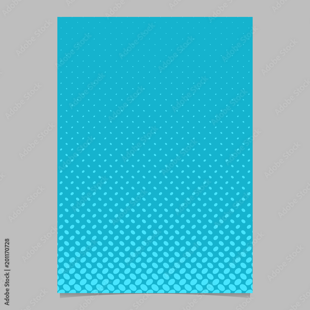 Poster light blue abstract halftone ellipse pattern page template - vector flyer background graphic design 