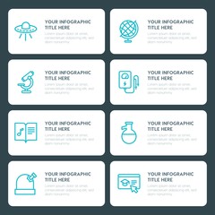Flat science, education infographic timeline template for presentations, advertising, annual reports