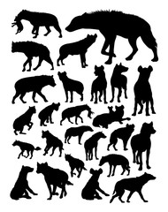 Hyena animal detail silhouette. Vector, illustration. Good use for symbol, logo, web icon, mascot, sign, or any design you want.