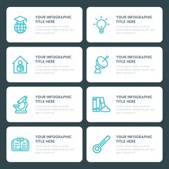 Flat science, education infographic timeline template for presentations, advertising, annual reports