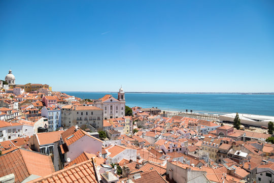 Portugal, Lisbon, Panorama of Old Town