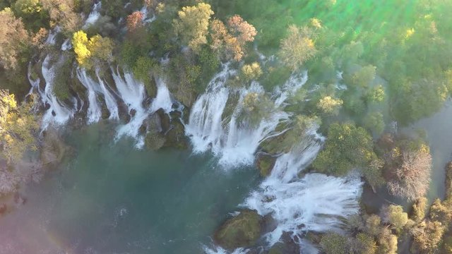 Aerial view of Kravice waterfall