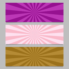 Obraz premium Abstract colorful ray burst banner template set