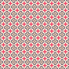 Ancient Geometric pattern in repeat. Fabric print. Seamless background, mosaic ornament, ethnic style.