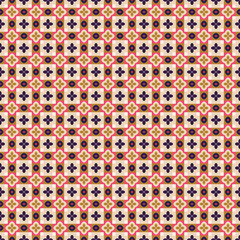 Ancient Geometric pattern in repeat. Fabric print. Seamless background, mosaic ornament, ethnic style.