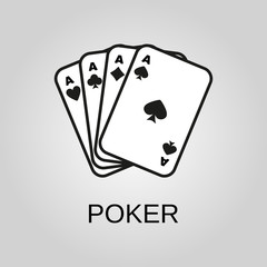 Poker icon. Poker symbol. Flat design. Stock - Vector illustration