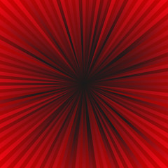 Dark red ray burst background - motion vector graphic design from striped rays