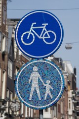 znak ścieżka rowerowa Amsterdam © agnieszkalll