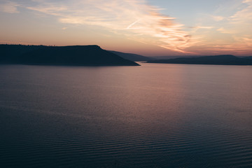 Scenic sunset on the lake