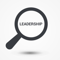 Magnifying Optical Glass With Words Leadership