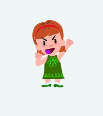 White girl cheering enthusiastically.