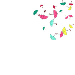 Pretty summer background with umbrellas. Umbrellas In Cartoon Free Style. Pattern Art Illustration Vector